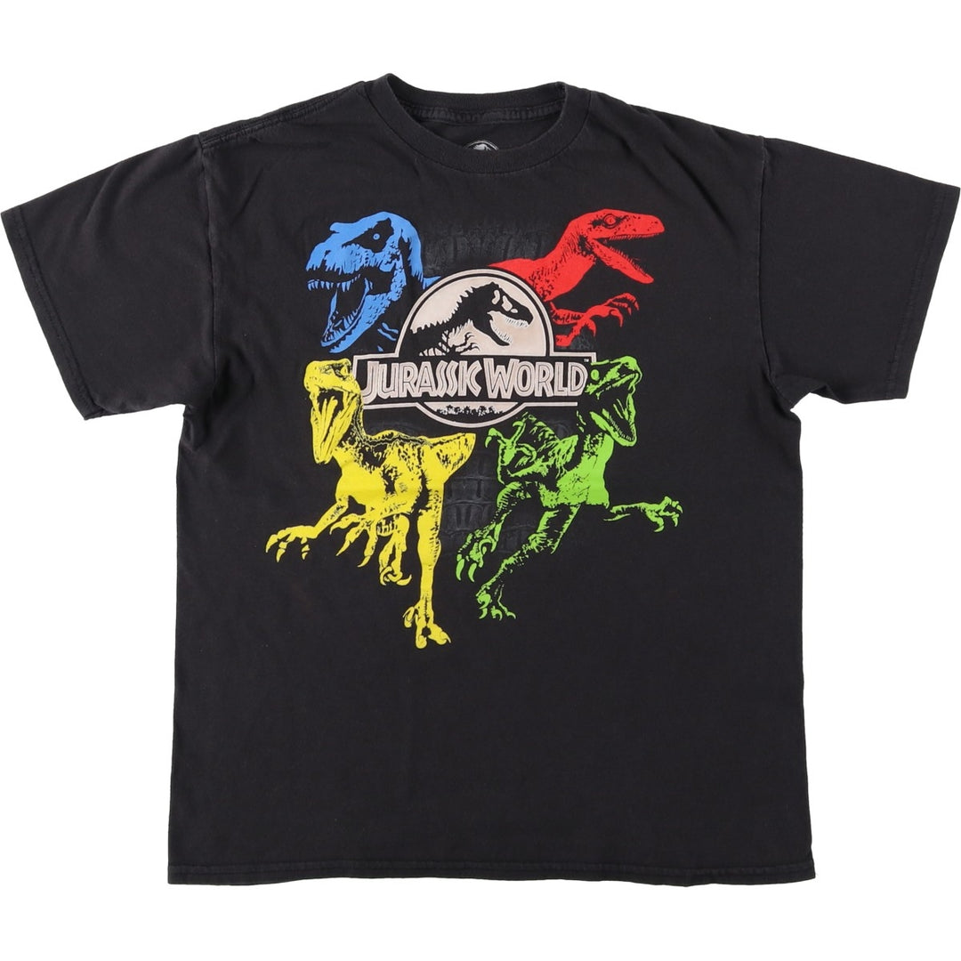 JURASSIC PARK Movie T-shirt (Women's Size M) cotton black type Vintage Second Hand
