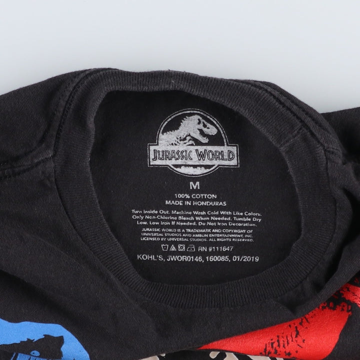 JURASSIC PARK Movie T-shirt (Women's Size M) cotton black type Vintage Second Hand