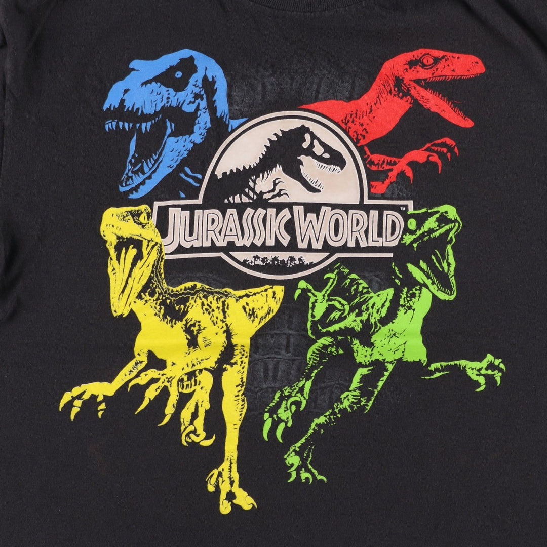 JURASSIC PARK Movie T-shirt (Women's Size M) cotton black type Vintage Second Hand