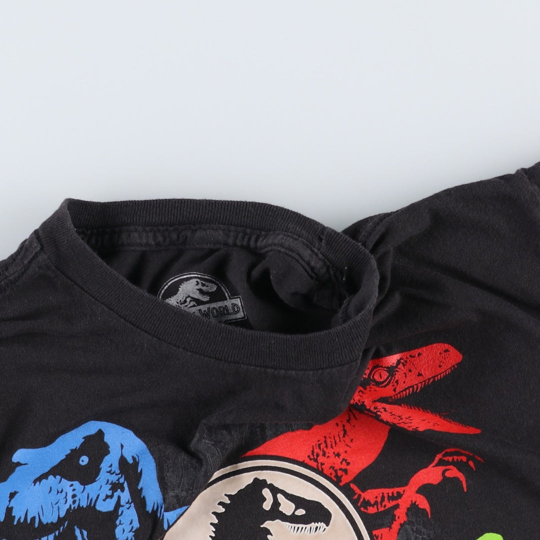 JURASSIC PARK Movie T-shirt (Women's Size M) cotton black type Vintage Second Hand