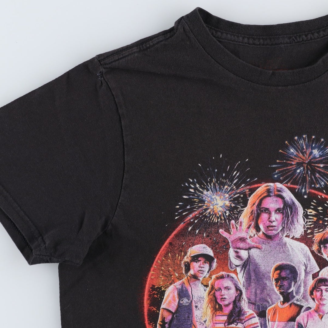 STRANGER THINGS Stranger Things Movie T-shirt Women's S size unclear black type Vintage Second Hand