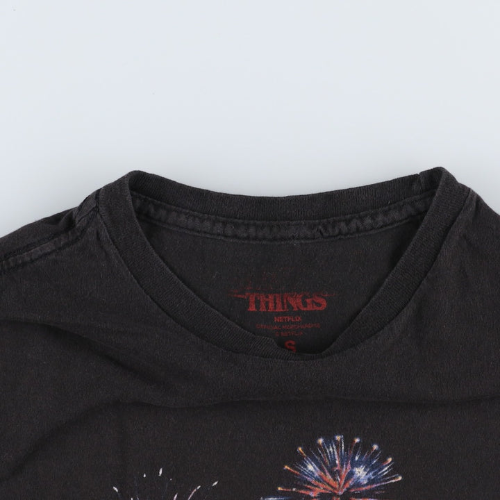 STRANGER THINGS Stranger Things Movie T-shirt Women's S size unclear black type Vintage Second Hand