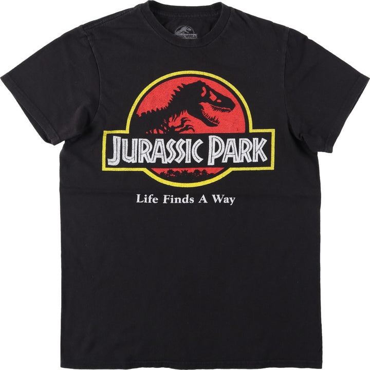 JURASSIC PARK Movie T-shirt (Women's Size S) cotton black type Vintage Second Hand