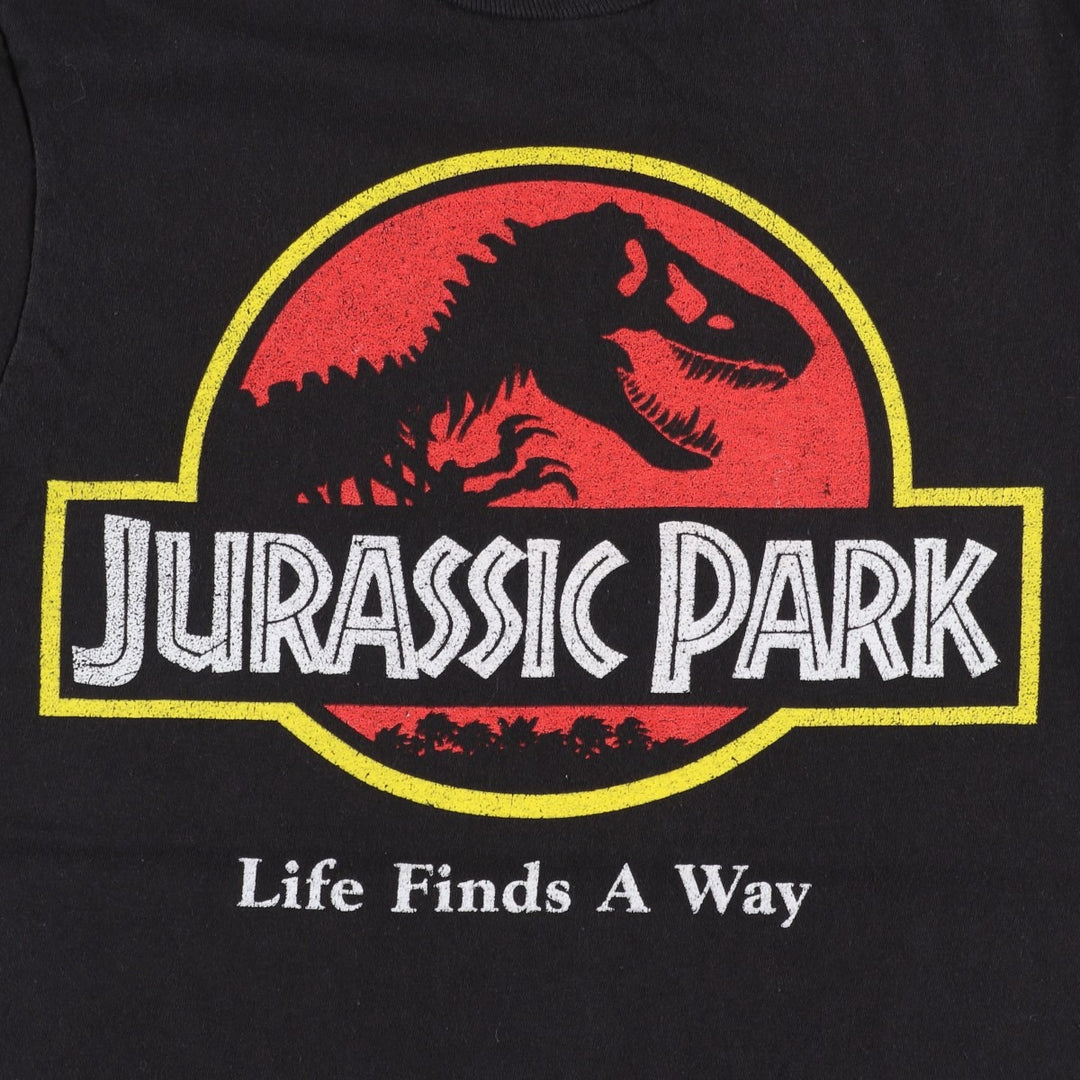 JURASSIC PARK Movie T-shirt (Women's Size S) cotton black type Vintage Second Hand