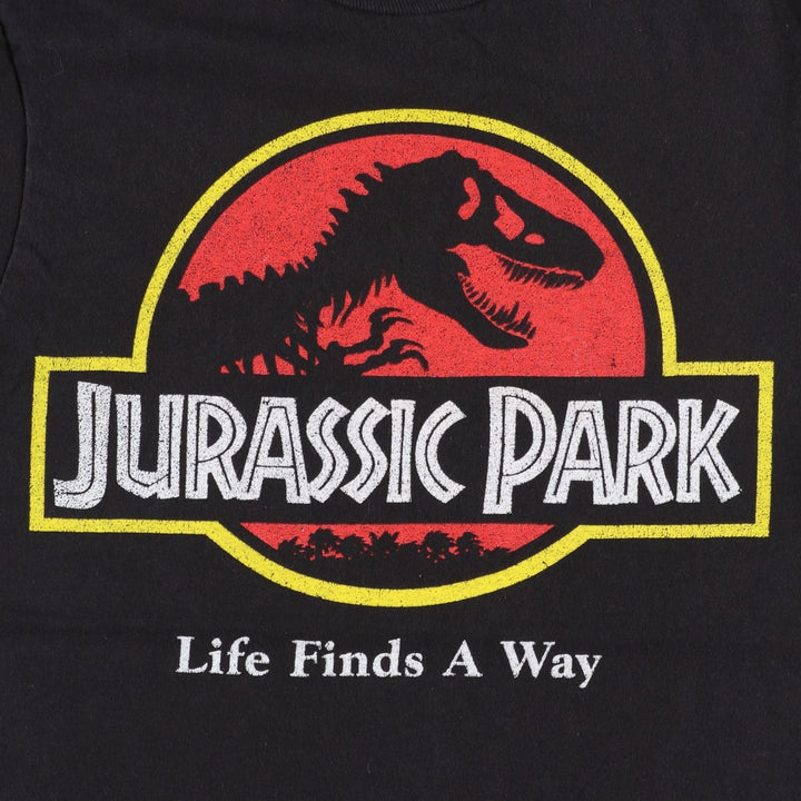 JURASSIC PARK Movie T-shirt (Women's Size S) cotton black type Vintage Second Hand