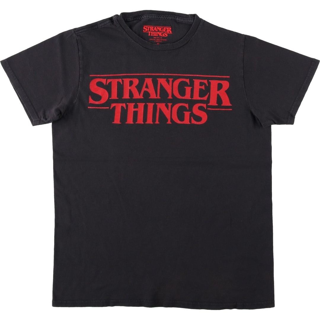STRANGER THINGS Stranger Things Movie T-shirt Women's S size cotton black type Vintage Second Hand