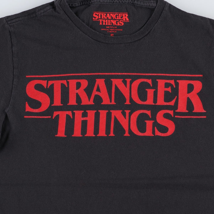STRANGER THINGS Stranger Things Movie T-shirt Women's S size cotton black type Vintage Second Hand