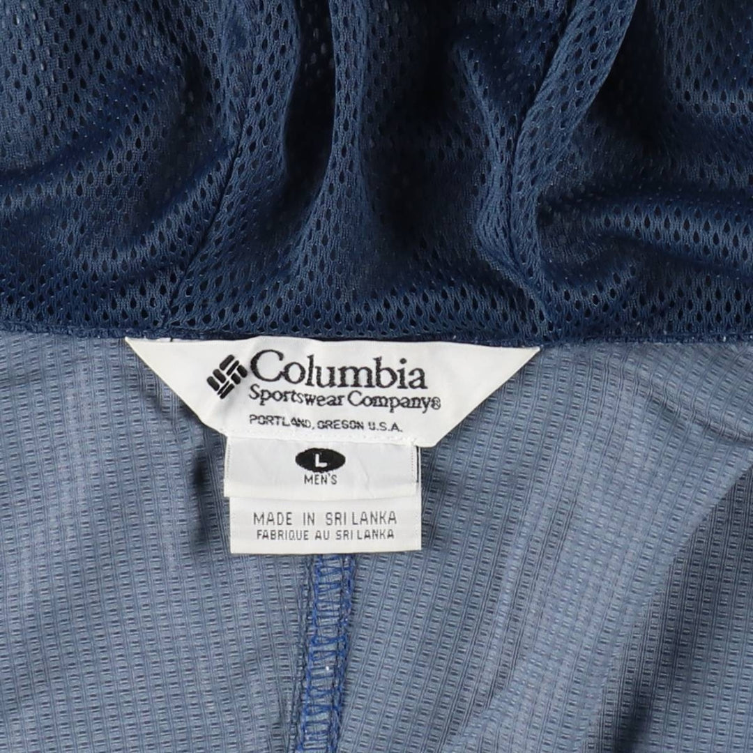 90s-00'S Columbia PACKABLE Nylon Parka, Men's Size L Nylon blue type Vintage Second Hand