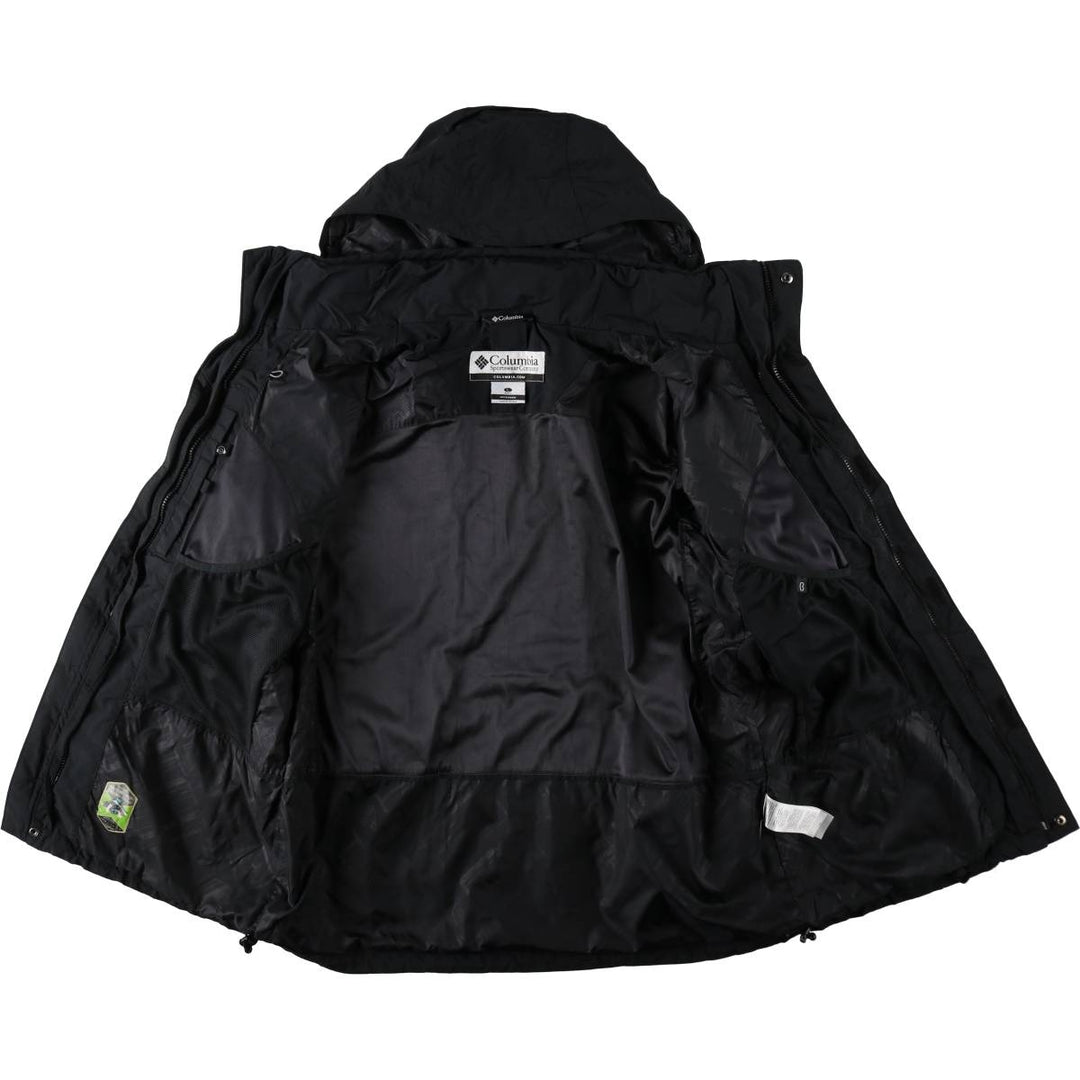 2000'S Columbia OMNI-TECH Mountain Parka Shell Jacket, Men's Size L (approx.) Nylon black type Vintage Second Hand