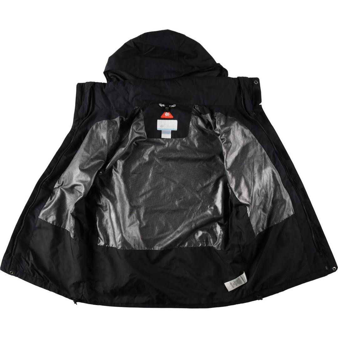 Columbia OMNI-HEAT Mountain Parka Shell Jacket, Men's Size M (approx.) Nylon black type Vintage Second Hand