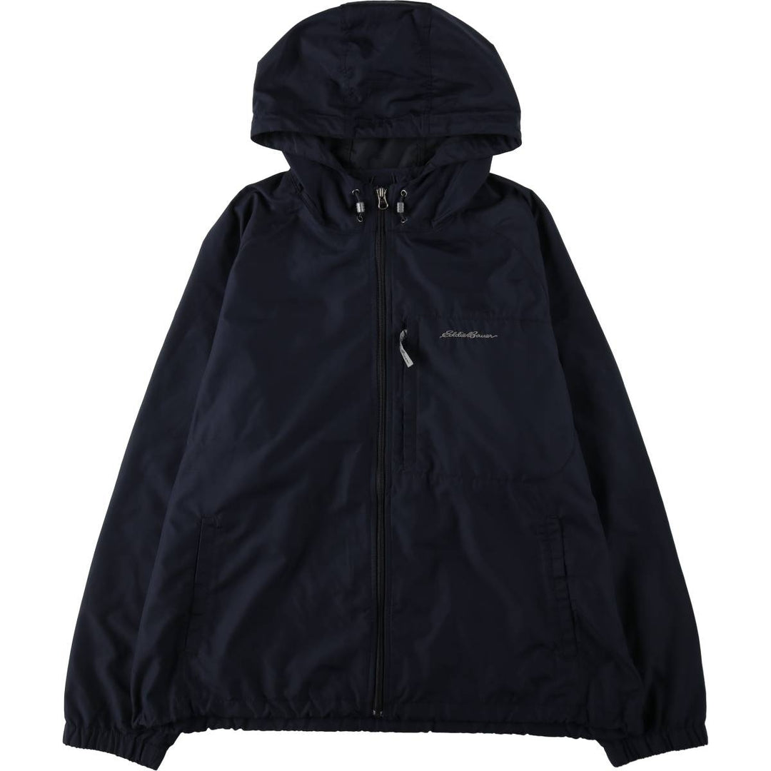 Eddie Bauer Ripstop Hooded Windbreaker, Men's Size XL (approx.) polyester navy blue type Vintage Second Hand
