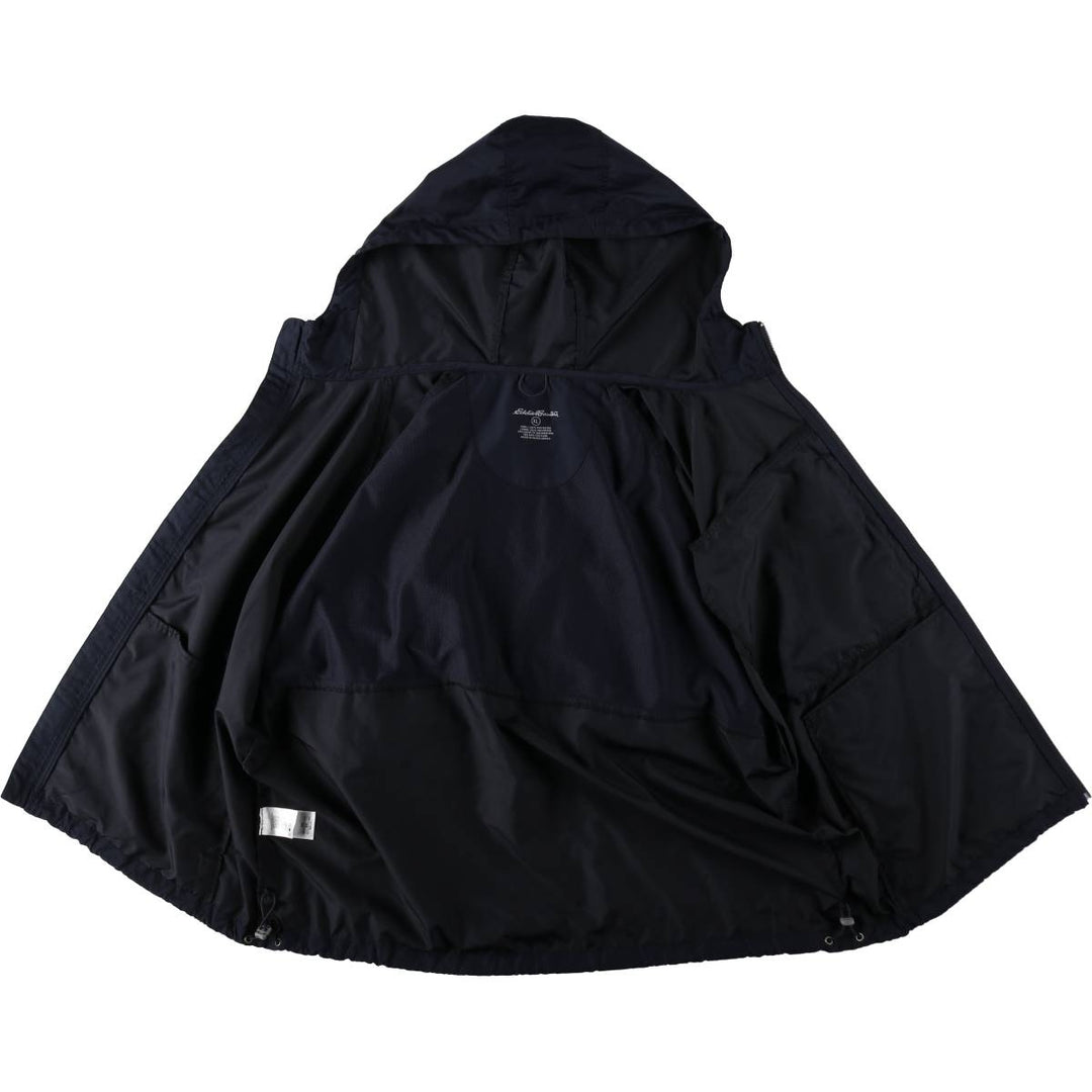 Eddie Bauer Ripstop Hooded Windbreaker, Men's Size XL (approx.) polyester navy blue type Vintage Second Hand
