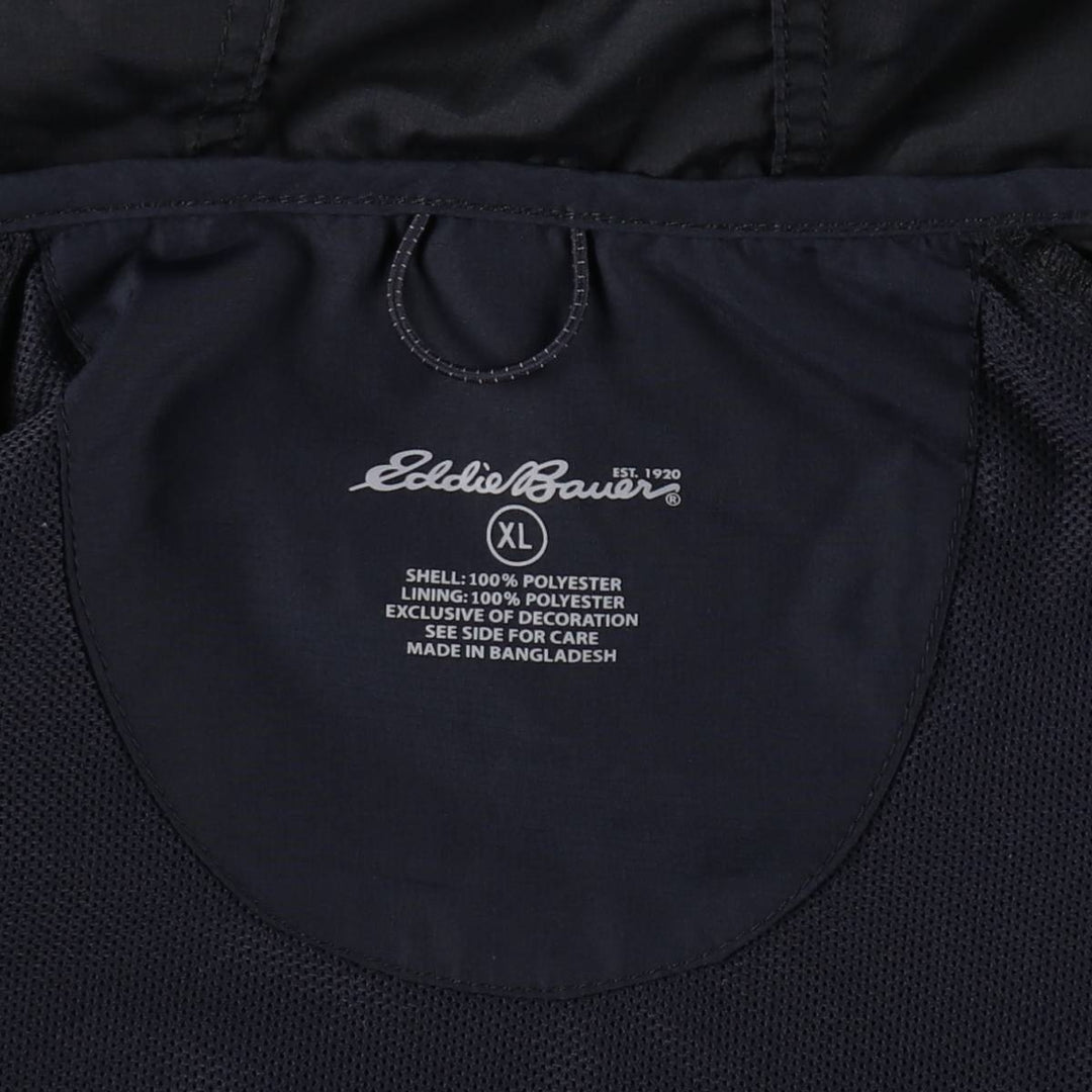 Eddie Bauer Ripstop Hooded Windbreaker, Men's Size XL (approx.) polyester navy blue type Vintage Second Hand