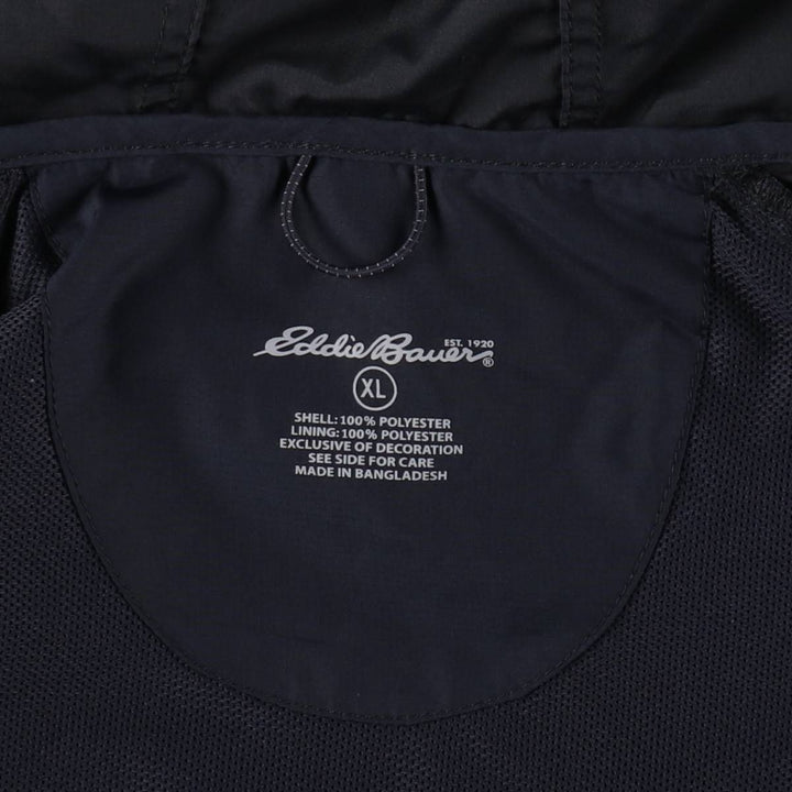 Eddie Bauer Ripstop Hooded Windbreaker, Men's Size XL (approx.) polyester navy blue type Vintage Second Hand