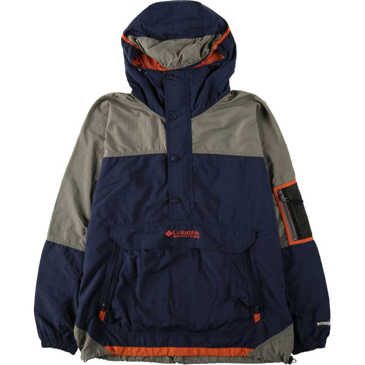 90s-00'S Columbia Anorak Parka, Men's Size L Nylon Beige type Vintage Second Hand