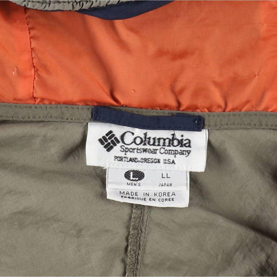 90s-00'S Columbia Anorak Parka, Men's Size L Nylon Beige type Vintage Second Hand