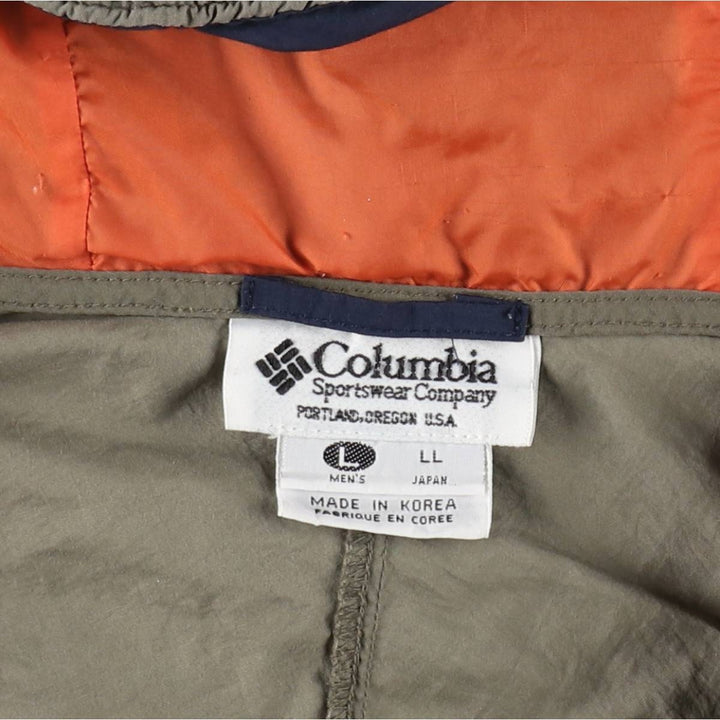 90s-00'S Columbia Anorak Parka, Men's Size L Nylon Beige type Vintage Second Hand