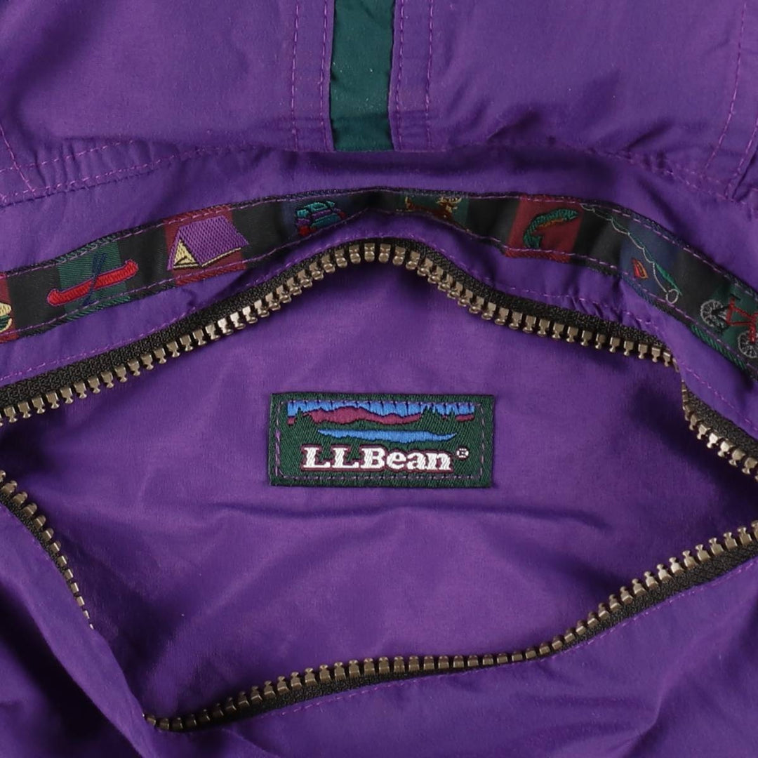 70s-80'S L.L.Bean Anorak Parka with Mountain Logo (Katahdin Logo), Made in USA, Men's Size M (approx.), Vintage Nylon purple type Vintage Second Hand