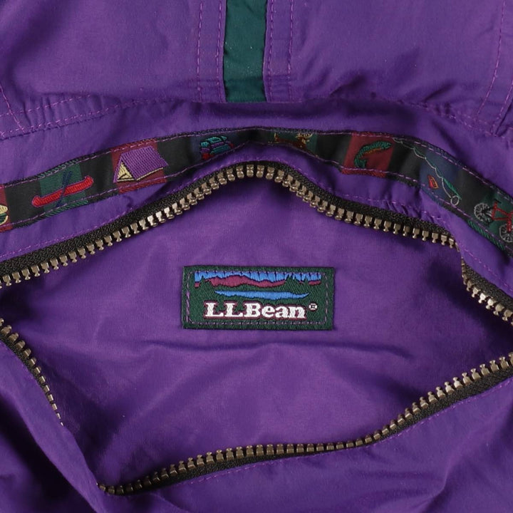 70s-80'S L.L.Bean Anorak Parka with Mountain Logo (Katahdin Logo), Made in USA, Men's Size M (approx.), Vintage Nylon purple type Vintage Second Hand