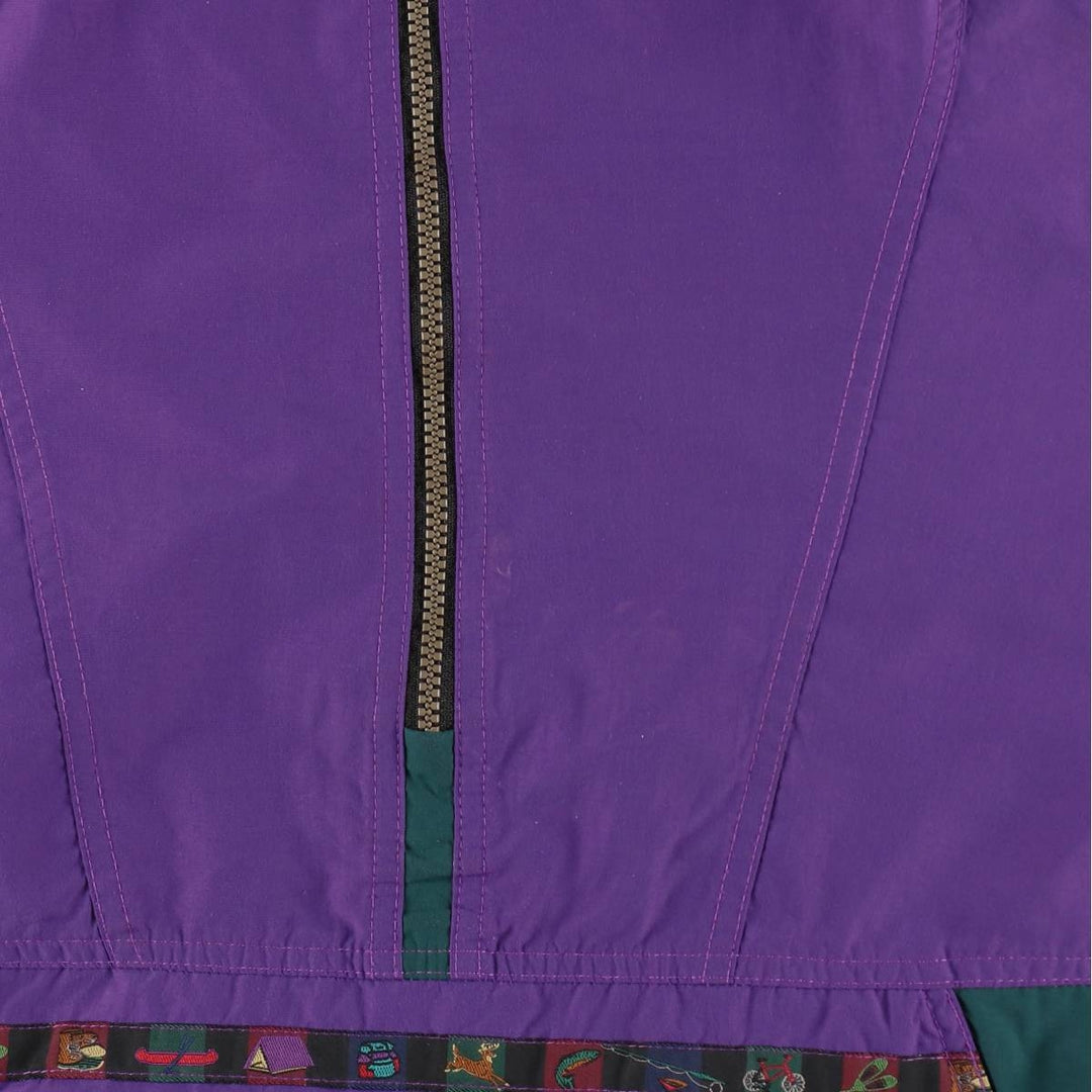 70s-80'S L.L.Bean Anorak Parka with Mountain Logo (Katahdin Logo), Made in USA, Men's Size M (approx.), Vintage Nylon purple type Vintage Second Hand