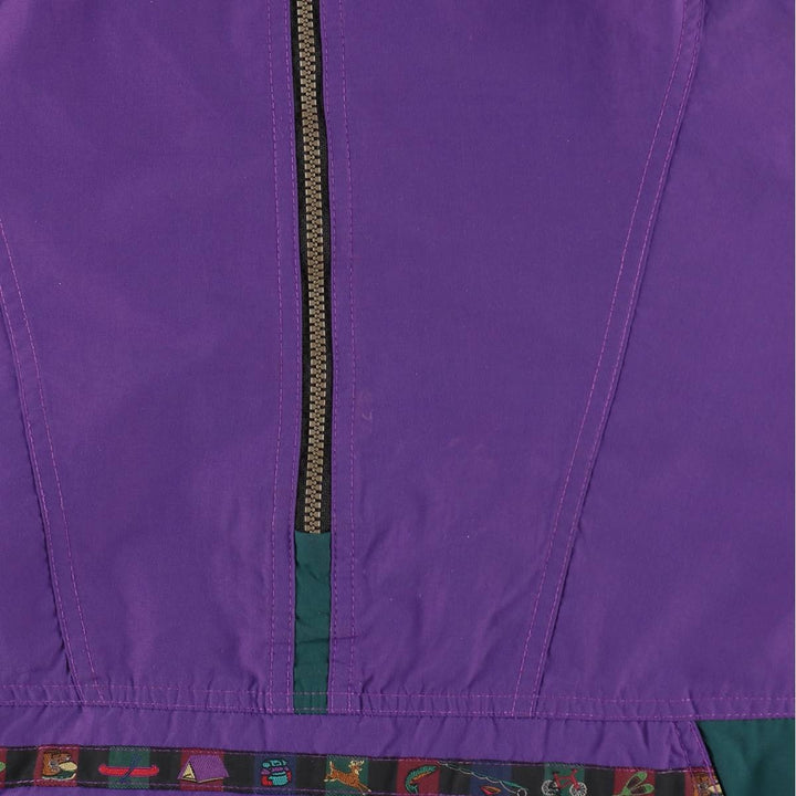 70s-80'S L.L.Bean Anorak Parka with Mountain Logo (Katahdin Logo), Made in USA, Men's Size M (approx.), Vintage Nylon purple type Vintage Second Hand