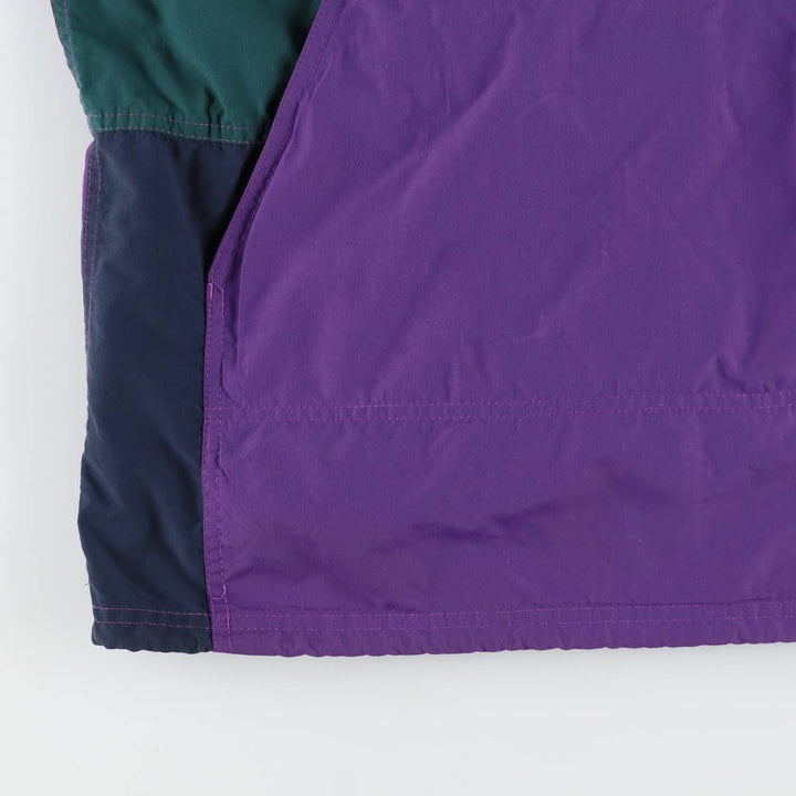 70s-80'S L.L.Bean Anorak Parka with Mountain Logo (Katahdin Logo), Made in USA, Men's Size M (approx.), Vintage Nylon purple type Vintage Second Hand