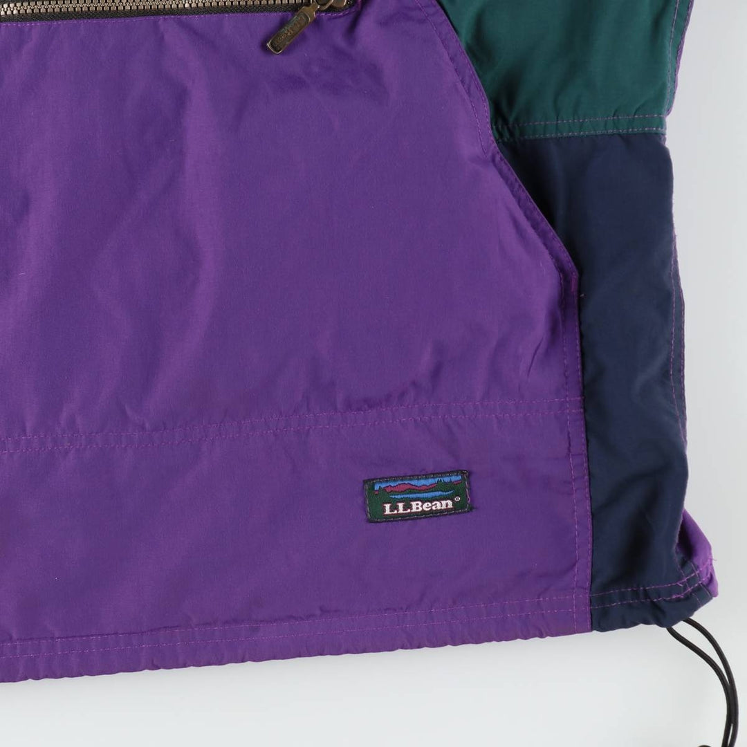 70s-80'S L.L.Bean Anorak Parka with Mountain Logo (Katahdin Logo), Made in USA, Men's Size M (approx.), Vintage Nylon purple type Vintage Second Hand