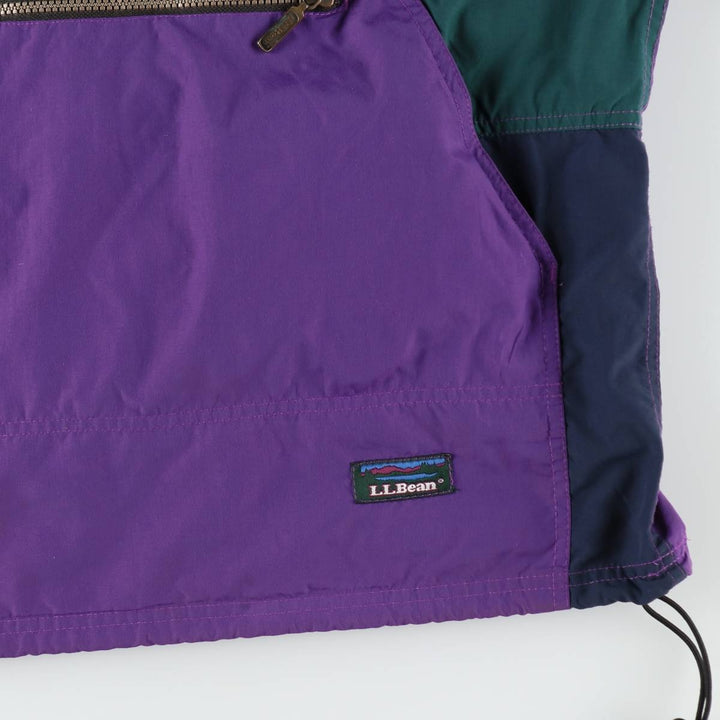 70s-80'S L.L.Bean Anorak Parka with Mountain Logo (Katahdin Logo), Made in USA, Men's Size M (approx.), Vintage Nylon purple type Vintage Second Hand