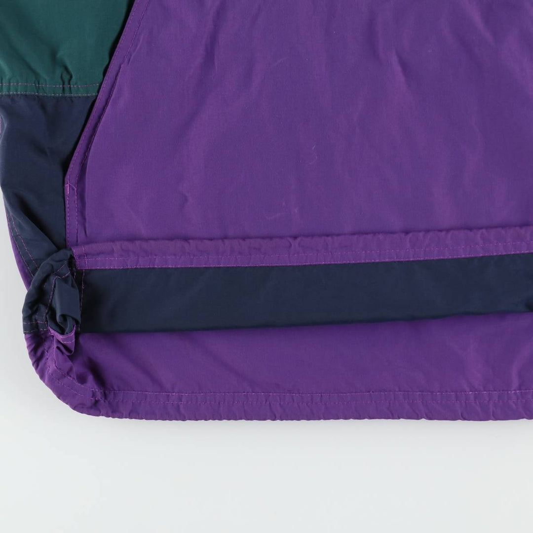 70s-80'S L.L.Bean Anorak Parka with Mountain Logo (Katahdin Logo), Made in USA, Men's Size M (approx.), Vintage Nylon purple type Vintage Second Hand