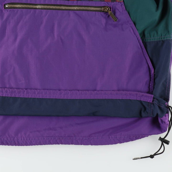 70s-80'S L.L.Bean Anorak Parka with Mountain Logo (Katahdin Logo), Made in USA, Men's Size M (approx.), Vintage Nylon purple type Vintage Second Hand