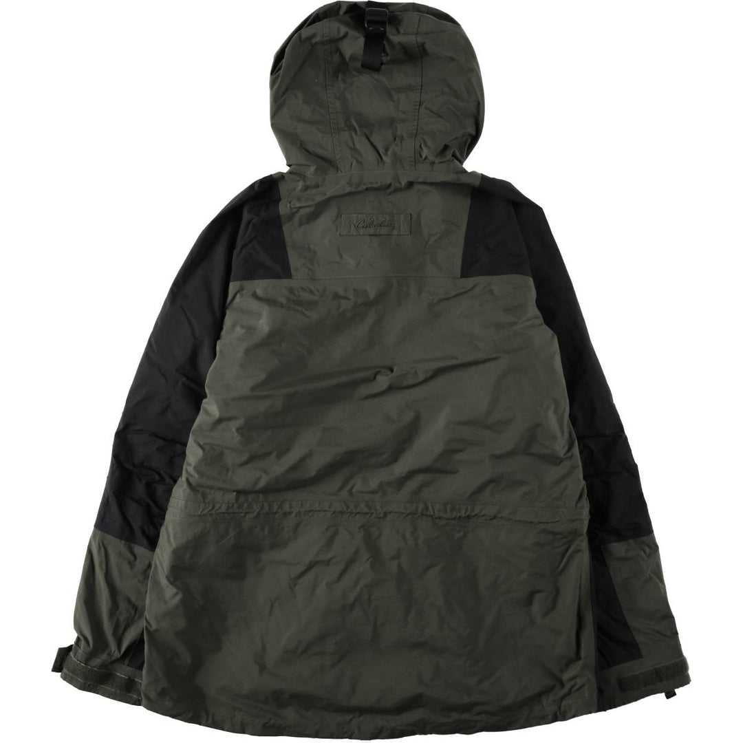 90s-00'S Cabelas DRY-PLUS Mountain Parka Shell Jacket, Men's Size L (approx.) Nylon Khaki type Vintage Second Hand