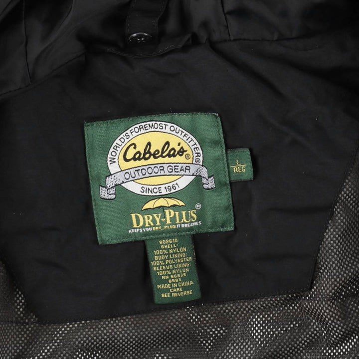 90s-00'S Cabelas DRY-PLUS Mountain Parka Shell Jacket, Men's Size L (approx.) Nylon Khaki type Vintage Second Hand