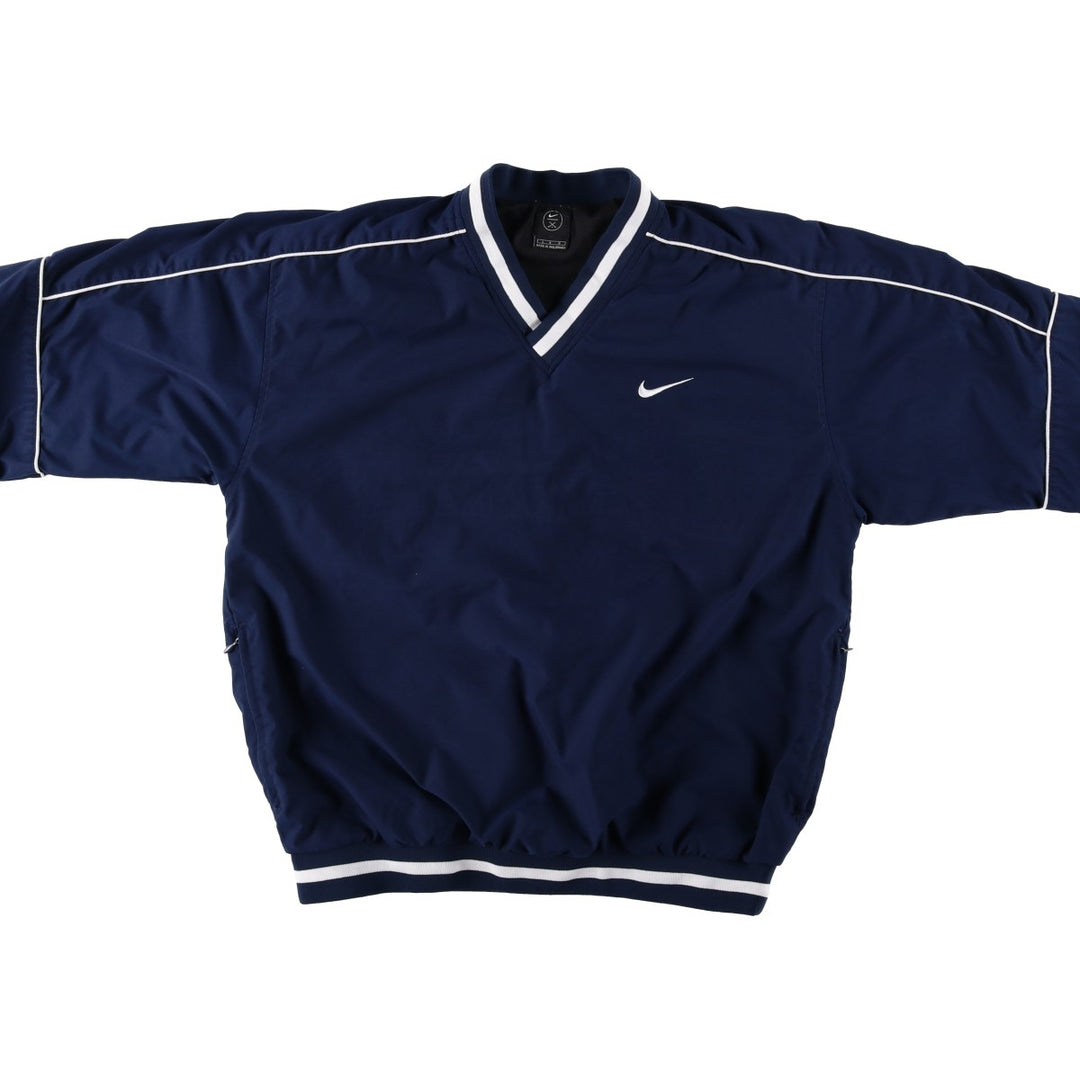 90'S Nike Golf V-neck Warm-up Pullover, Men's Size L (approx.), Vintage polyester navy blue type Vintage Second Hand