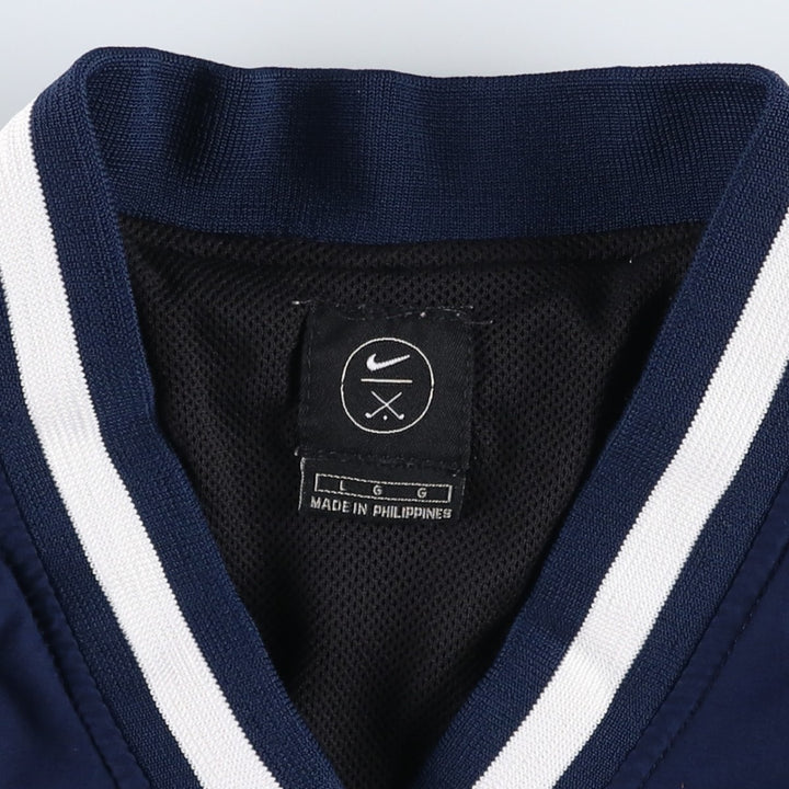 90'S Nike Golf V-neck Warm-up Pullover, Men's Size L (approx.), Vintage polyester navy blue type Vintage Second Hand