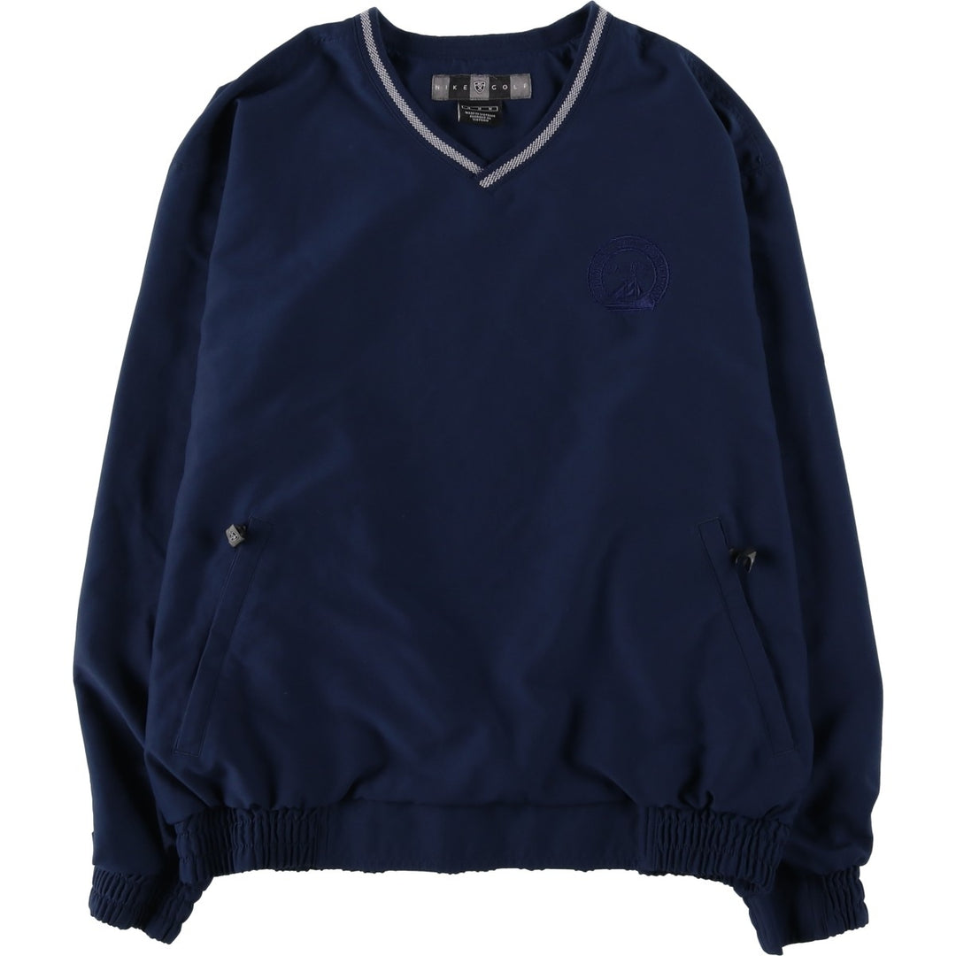 Nike Golf V-neck warm-up pullover, men's size M polyester navy blue type Vintage Second Hand