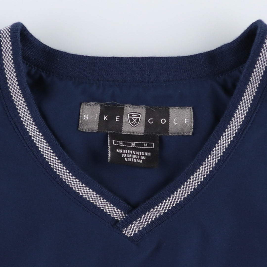 Nike Golf V-neck warm-up pullover, men's size M polyester navy blue type Vintage Second Hand