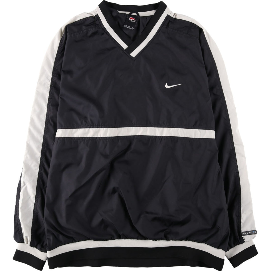 90s-00'S Nike Tiger Woods V-neck warm-up pullover, men's size XL equivalent. polyester black type Vintage Second Hand