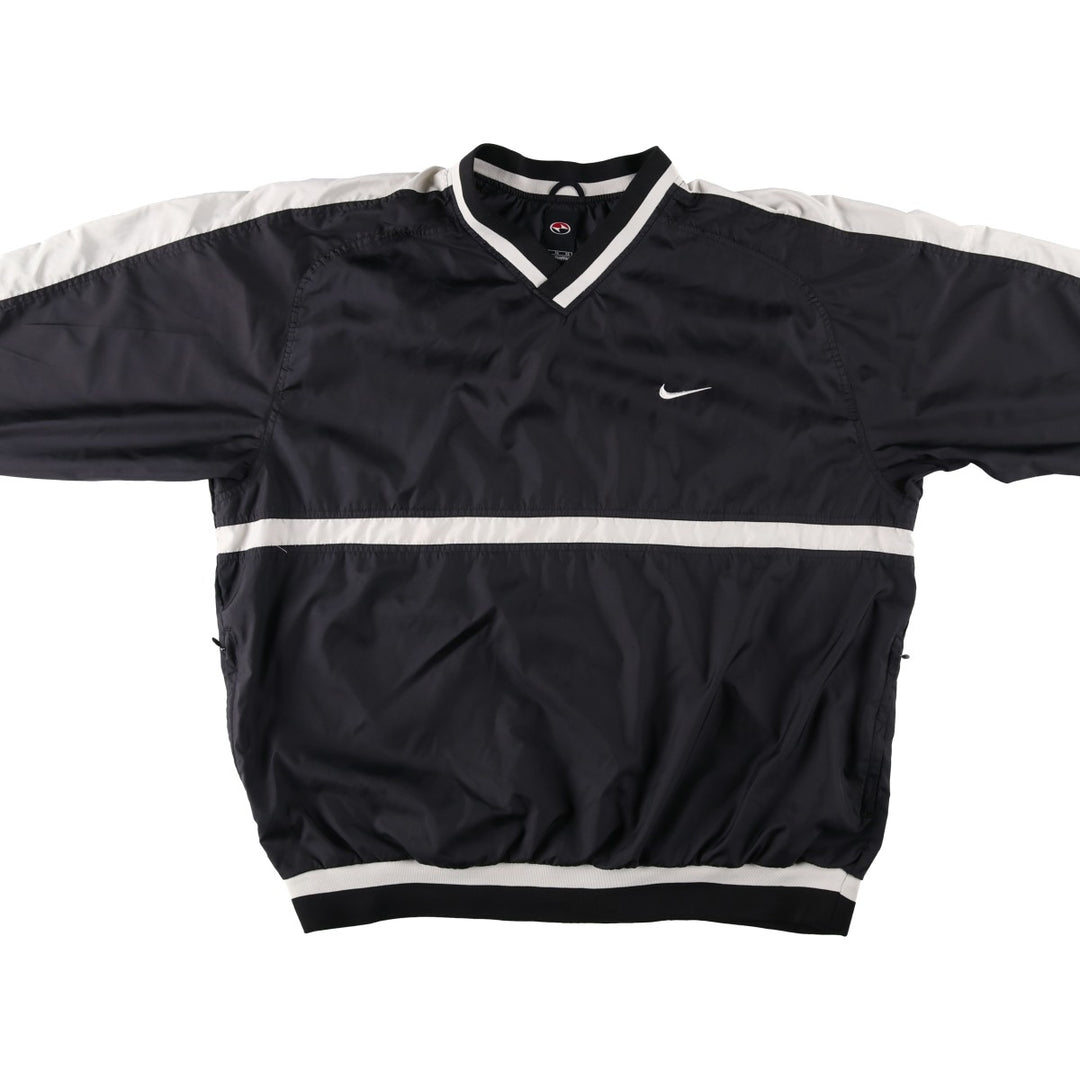 90s-00'S Nike Tiger Woods V-neck warm-up pullover, men's size XL equivalent. polyester black type Vintage Second Hand