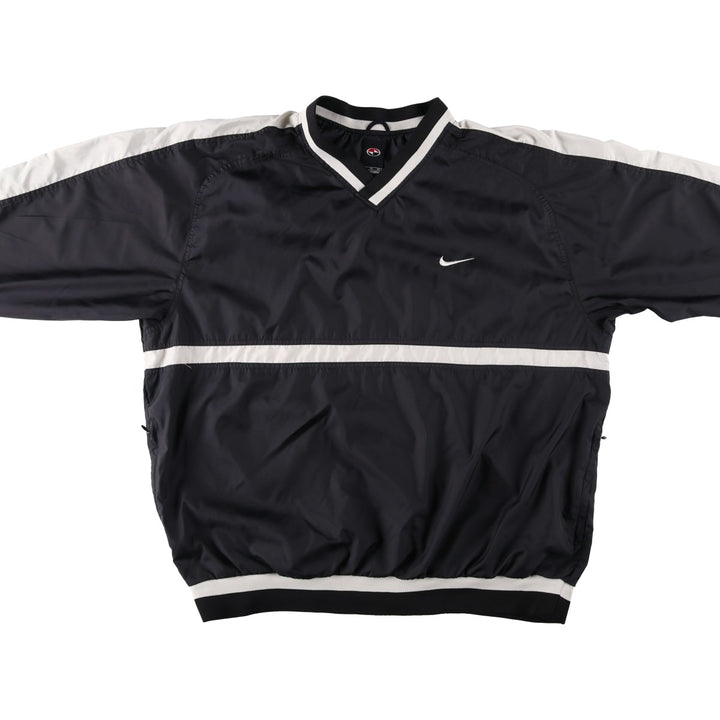 90s-00'S Nike Tiger Woods V-neck warm-up pullover, men's size XL equivalent. polyester black type Vintage Second Hand