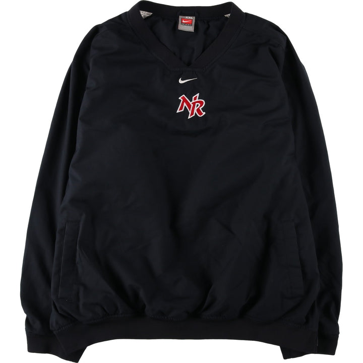 2000'S Nike Team V-neck Warm-up Pullover, Men's XXL equivalent. polyester black type Vintage Second Hand