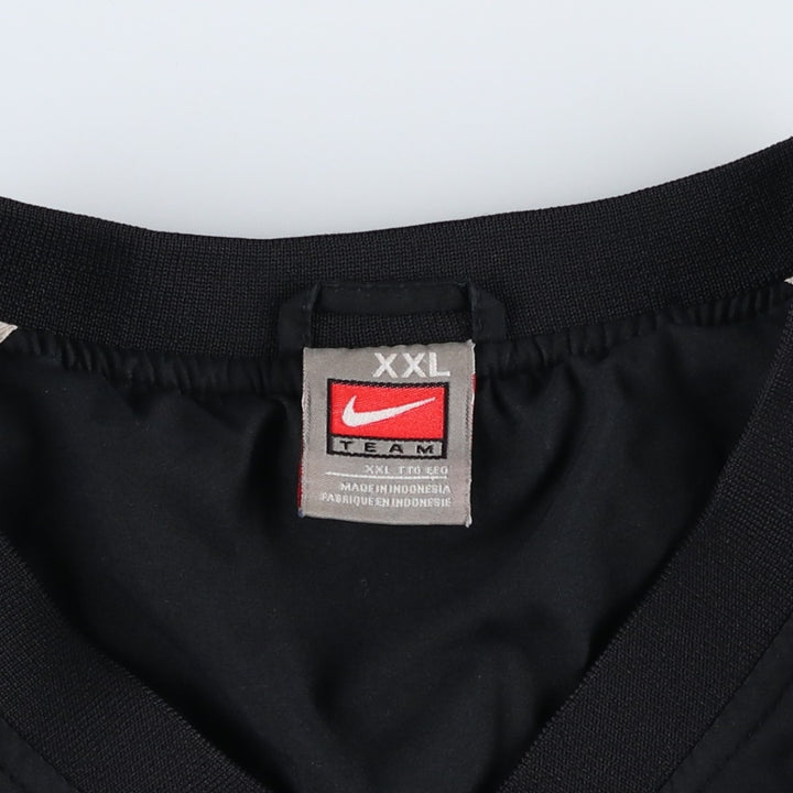 2000'S Nike Team V-neck Warm-up Pullover, Men's XXL equivalent. polyester black type Vintage Second Hand