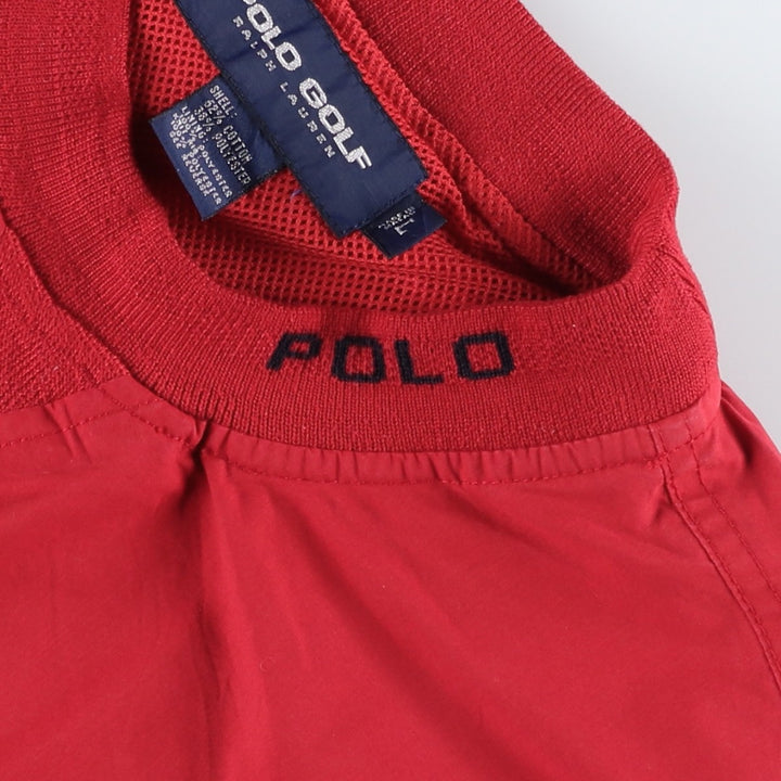 Ralph Lauren POLO GOLF warm-up pullover, men's size L cotton red type Vintage Second Hand