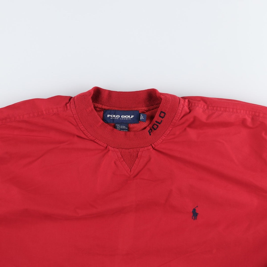 Ralph Lauren POLO GOLF warm-up pullover, men's size L cotton red type Vintage Second Hand