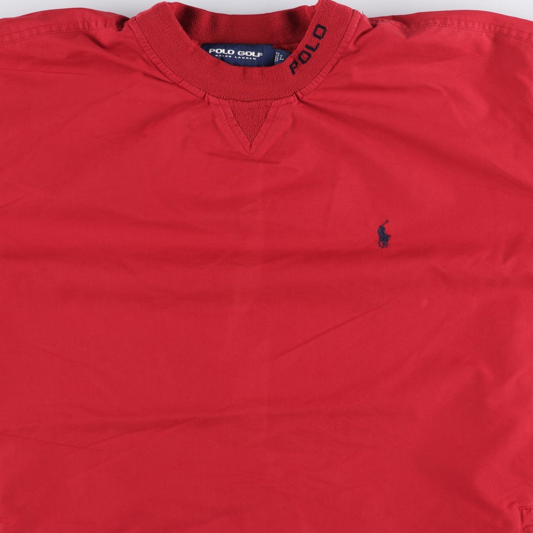 Ralph Lauren POLO GOLF warm-up pullover, men's size L cotton red type Vintage Second Hand