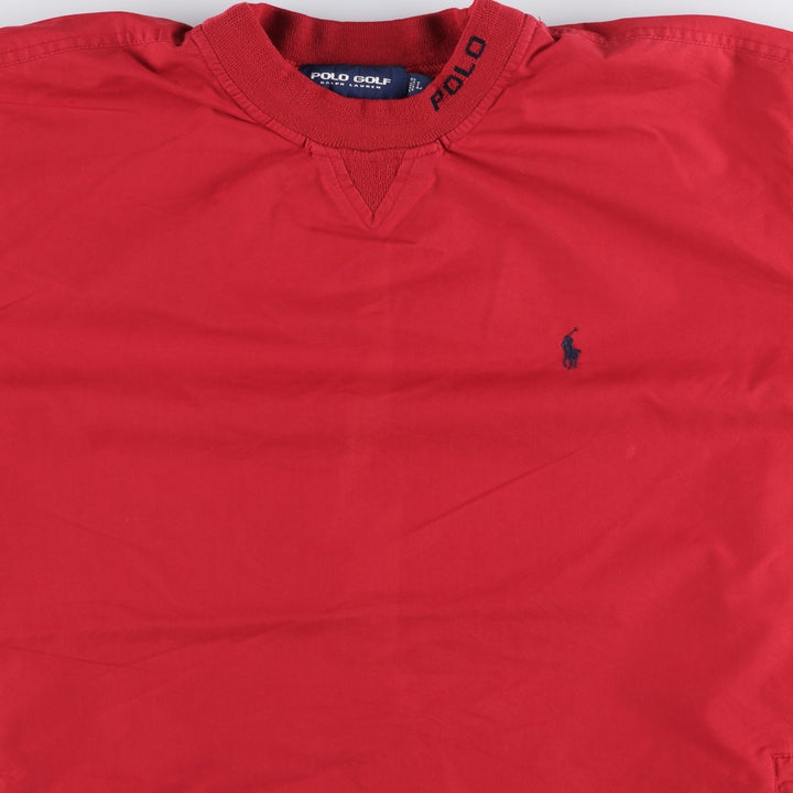 Ralph Lauren POLO GOLF warm-up pullover, men's size L cotton red type Vintage Second Hand