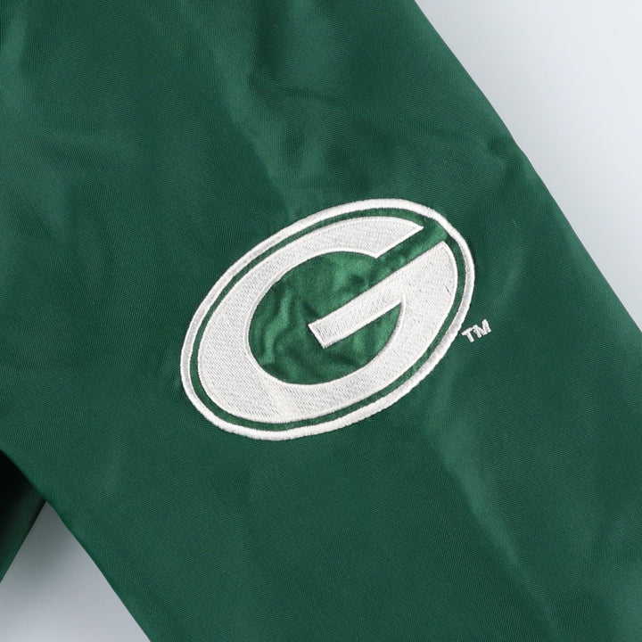 90'S Starter PRO LINE NFL Green Bay Packers V-neck Nylon Pullover (Men's XL equivalent) Polyurethane Coated Nylon green type Vintage Second Hand