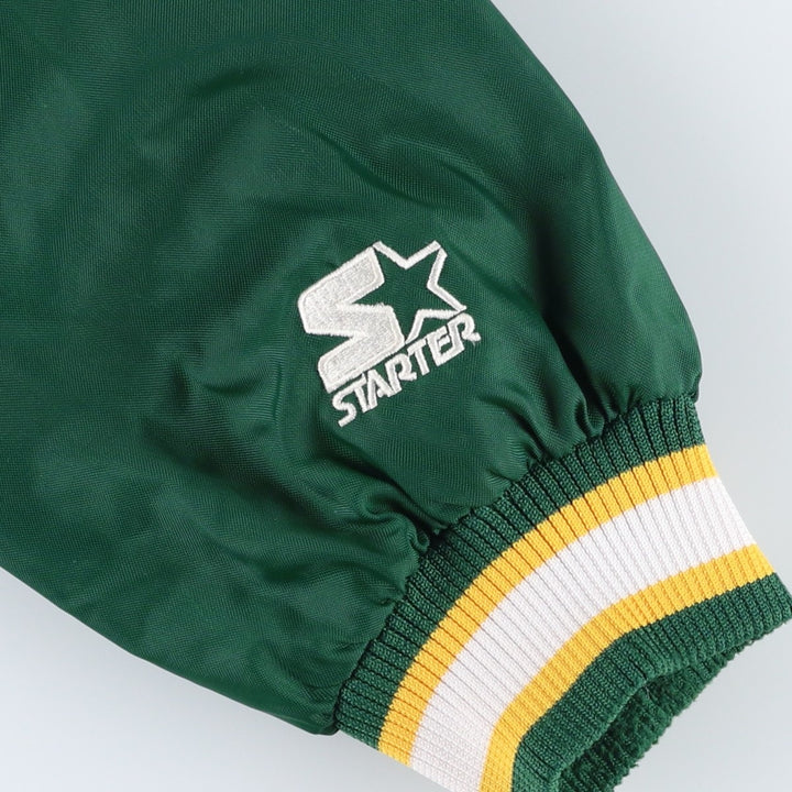 90'S Starter PRO LINE NFL Green Bay Packers V-neck Nylon Pullover (Men's XL equivalent) Polyurethane Coated Nylon green type Vintage Second Hand