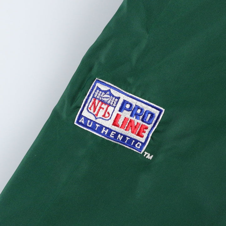 90'S Starter PRO LINE NFL Green Bay Packers V-neck Nylon Pullover (Men's XL equivalent) Polyurethane Coated Nylon green type Vintage Second Hand