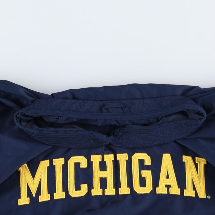 2000'S Nike Team Michigan V-neck Warm-up Pullover (Men's XL equivalent) polyester navy blue type Vintage Second Hand