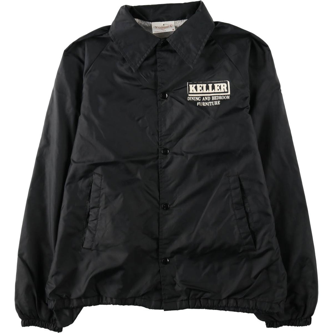 80s-90'S AUBURN Advertising Coach Jacket, Made in USA, Men's Size M (approx.), Vintage Nylon black type Vintage Second Hand